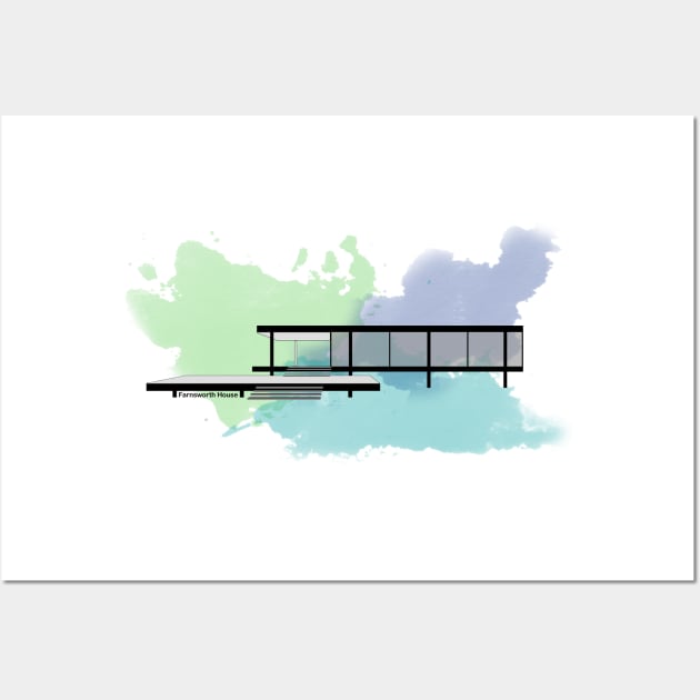 Farnsworth House - Mies van der Rohe Wall Art by Prelude